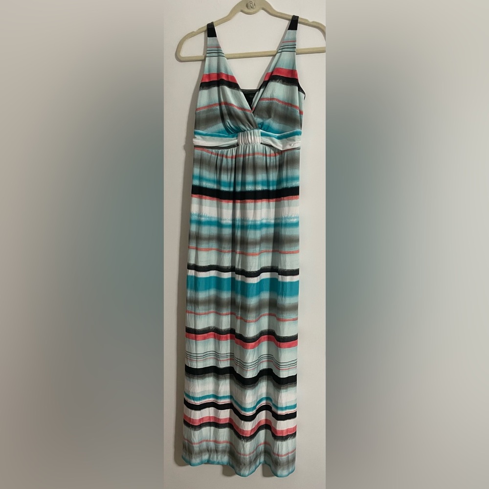 Soma Knotted Empire Waist striped maxi dress Sz.S